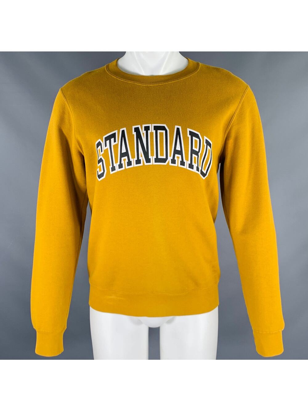 SANDRO Size S Yellow Black White Graphic Cotton Crew Neck Sweatshirt